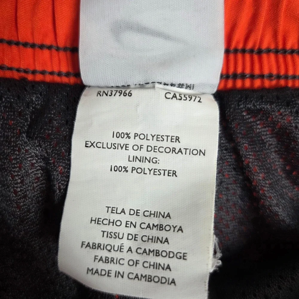 Nike Mens Swim Trunks Grey Orange Board Shorts Mesh Lined Medium RN37966